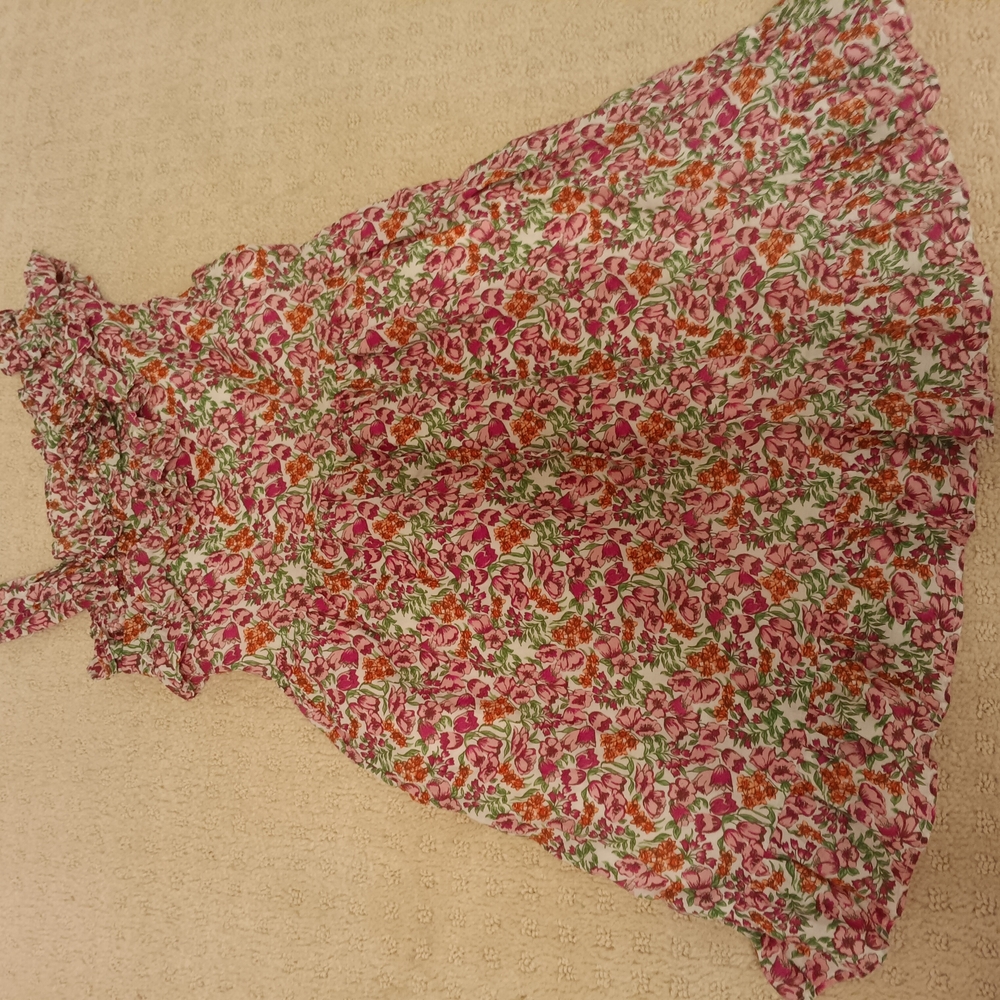 Floral Pink and Orange Dress